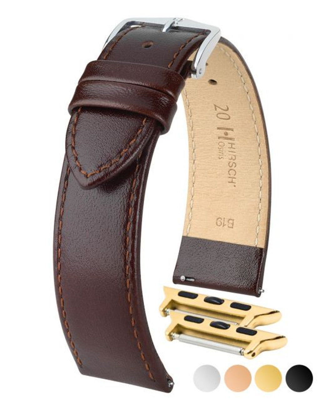 HIRSCH OSIRIS Box Leather Watch Bracelet 034 75 - Brown