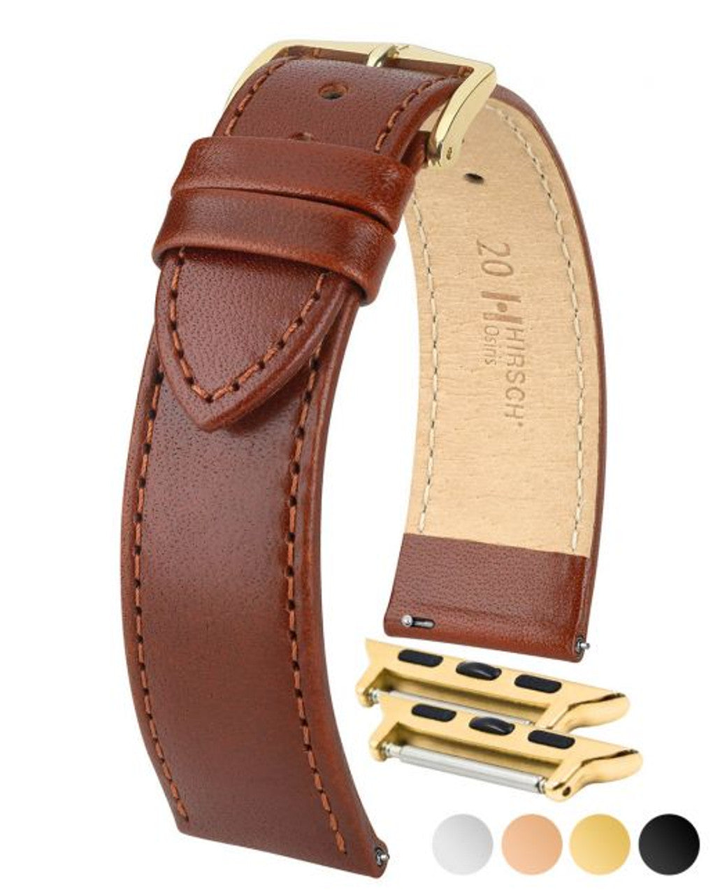 HIRSCH OSIRIS Box Leather Watch Bracelet 034 75 - Light Brown