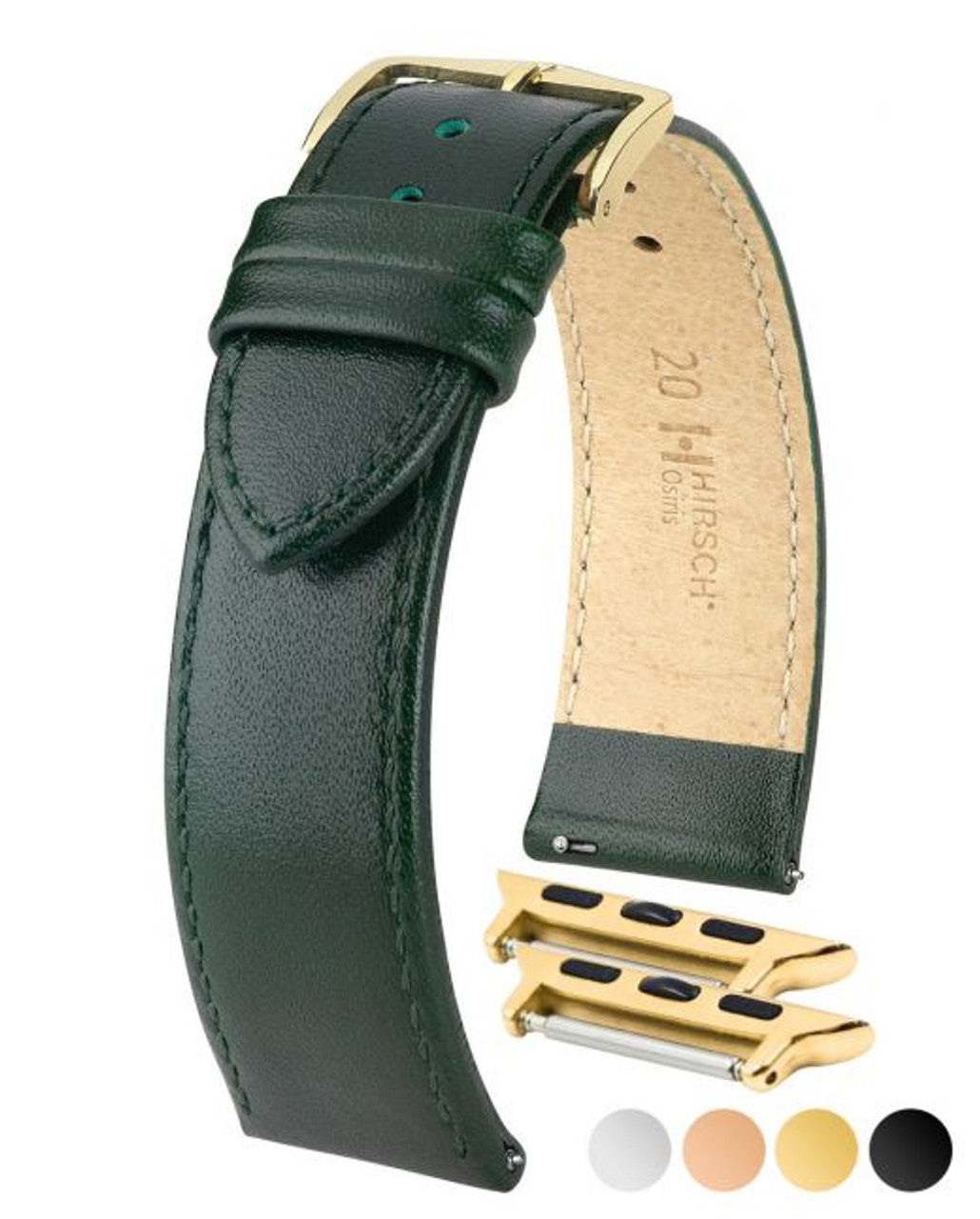 HIRSCH OSIRIS Box Leather Watch Bracelet 034 75 - Green