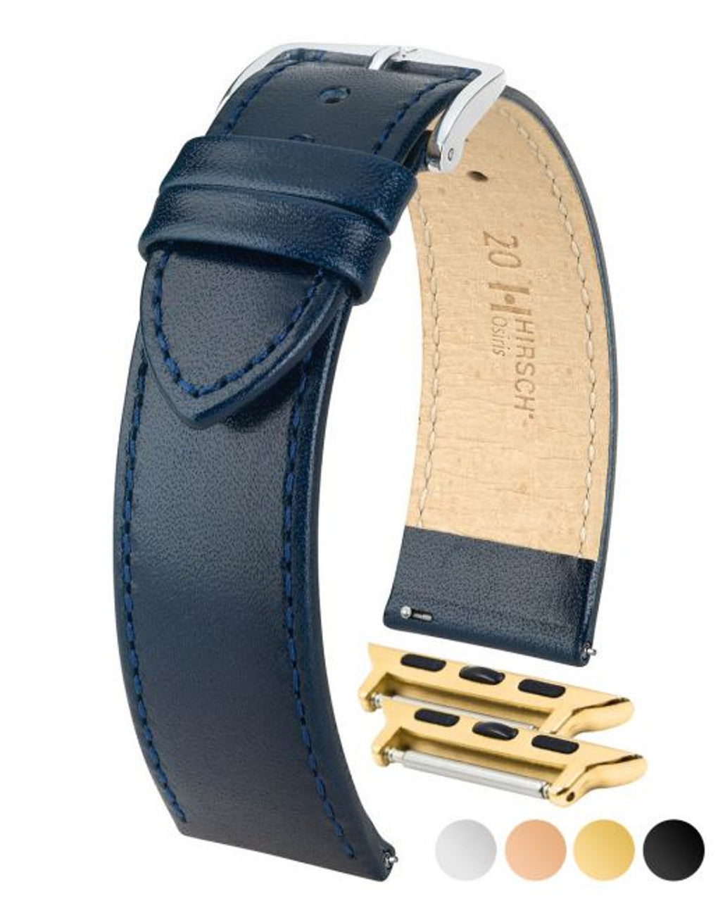 HIRSCH OSIRIS Box Leather Watch Bracelet 034 75 - Blue