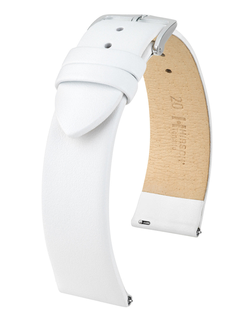 Hirsch TORONTO Classic Calfskin Italian Watchband - White