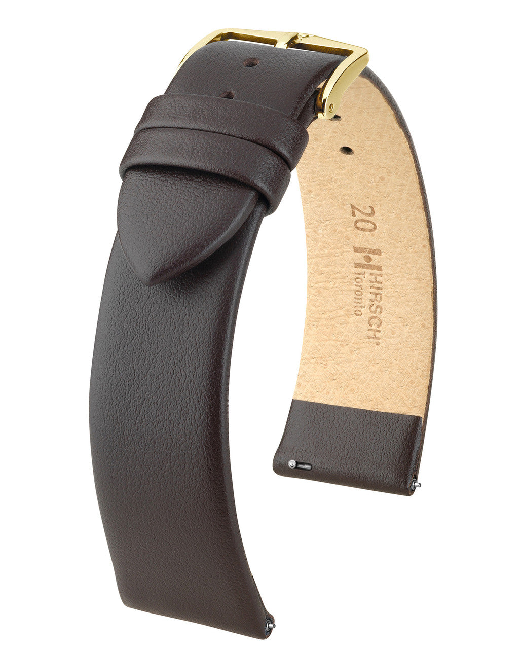 Hirsch TORONTO Open End Classic Italian Calfskin Watch Strap - Brown