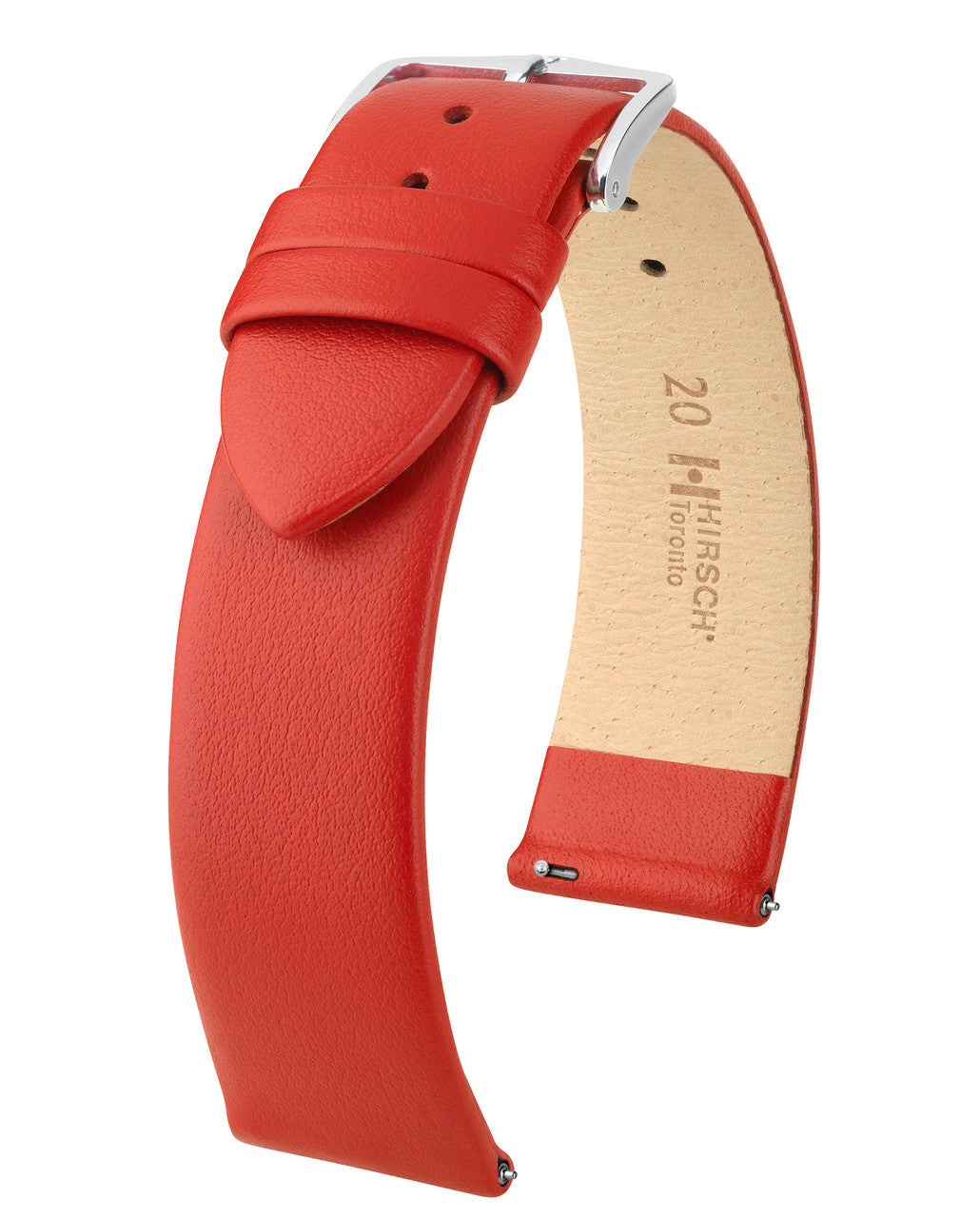 Hirsch TORONTO Classic Calfskin Italian Watchband - Red