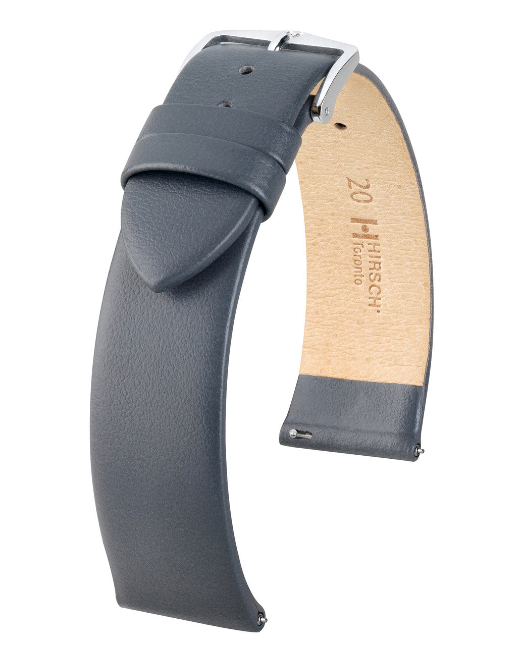 Hirsch TORONTO Classic Calfskin Italian Watchband - Grey