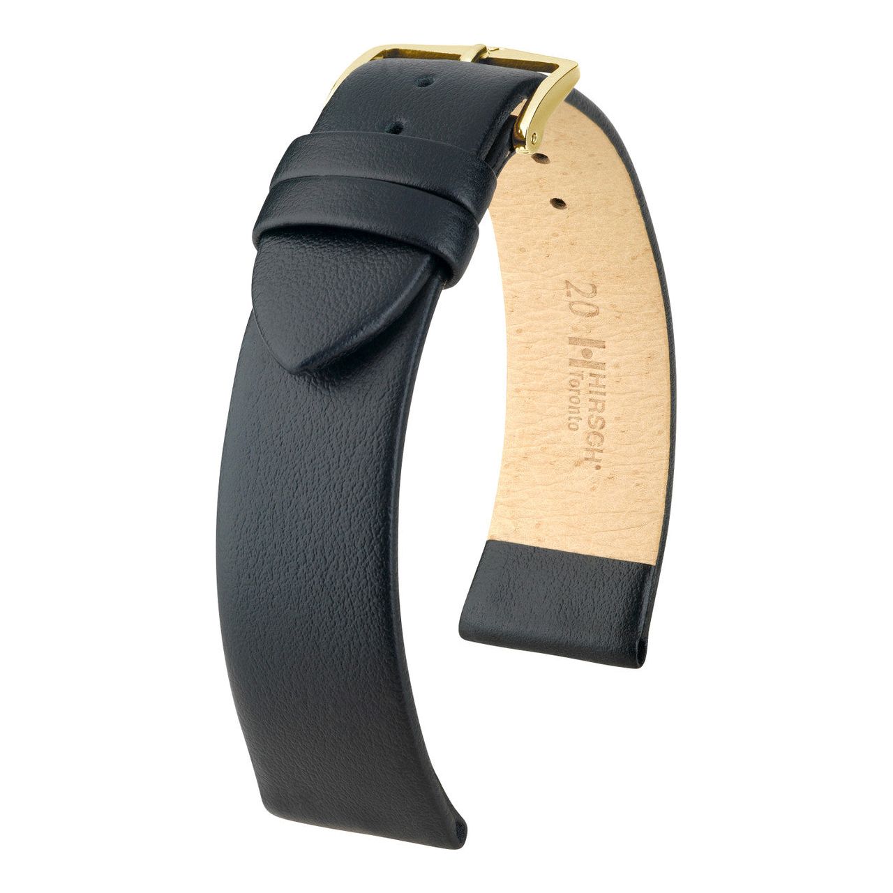 Black NQR HIRSCH TORONTO Classic Italian Watch Strap 037 02 NQ