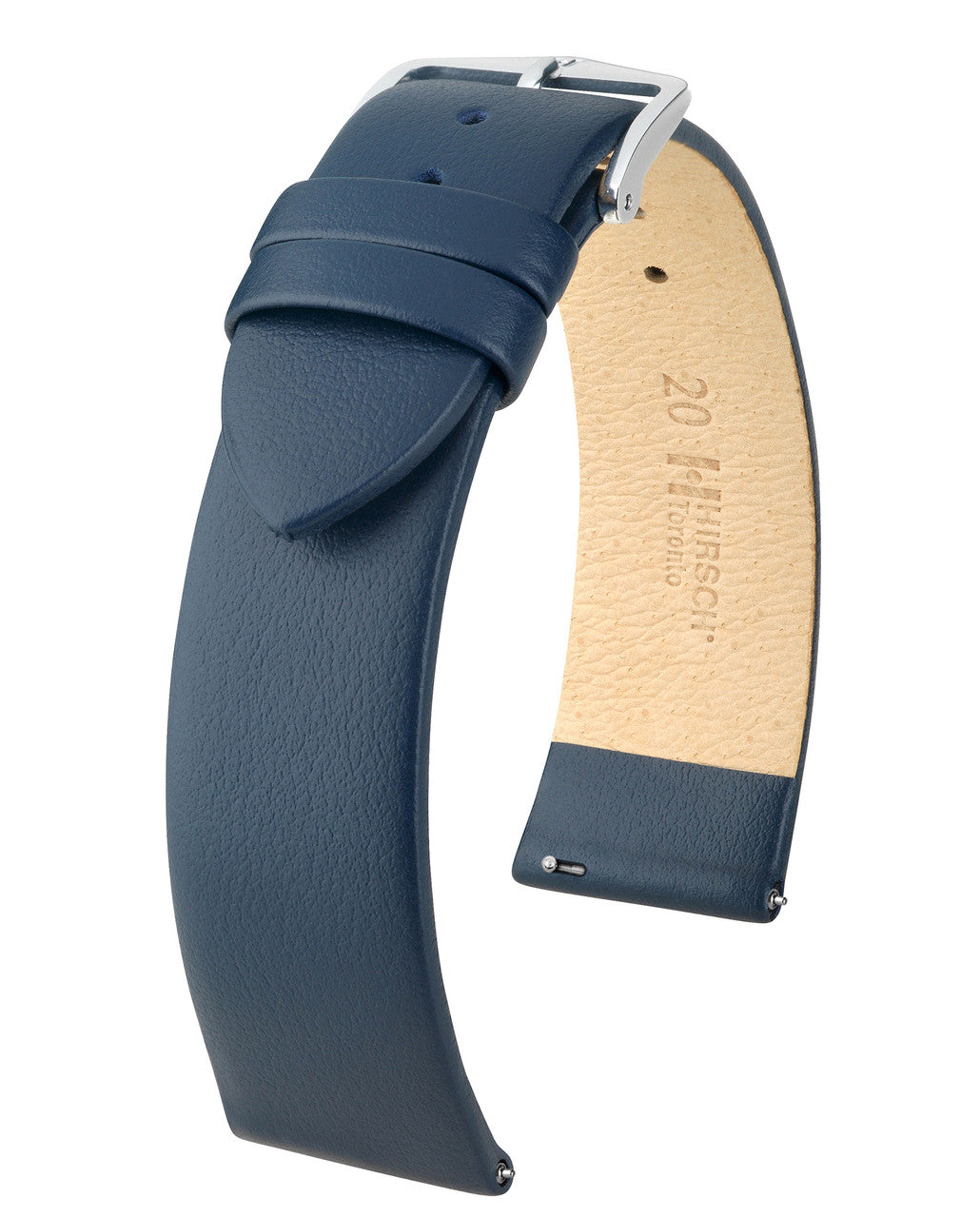 Hirsch TORONTO Classic Calfskin Italian Watchband - Blue