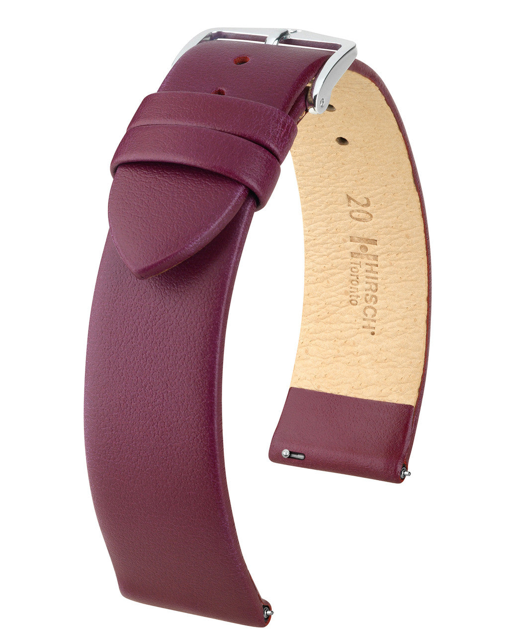 Hirsch TORONTO Classic Calfskin Italian Watchband - Burgundy - view 2