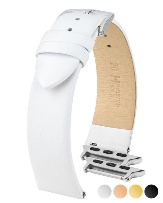 Hirsch TORONTO Classic Calfskin Italian Watchband - White - view 2