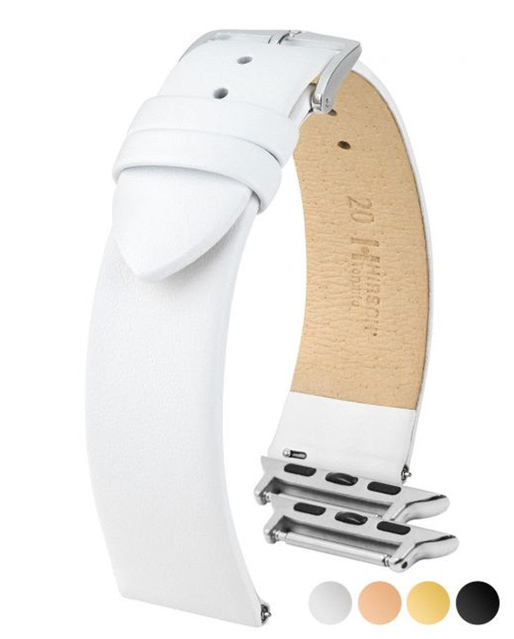 HIRSCH TORONTO Classic Calfskin Italian Watchband 037 02 - White