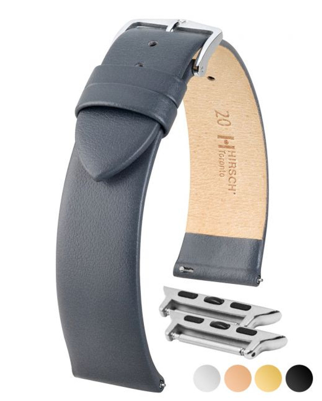 HIRSCH TORONTO Classic Calfskin Italian Watchband 037 02 - Grey