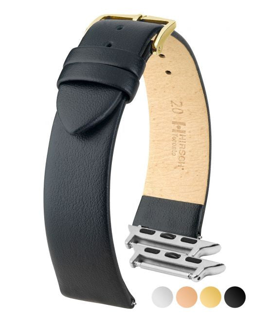 Hirsch TORONTO Classic Calfskin Italian Watchband - Black