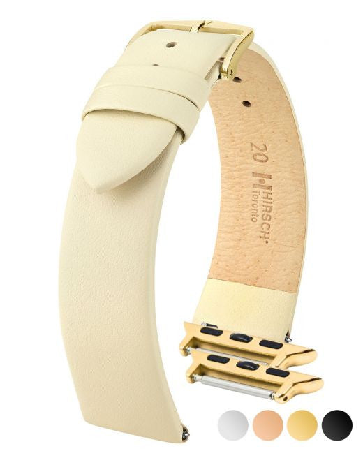 Hirsch TORONTO Classic Calfskin Italian Watchband - Beige - view 2