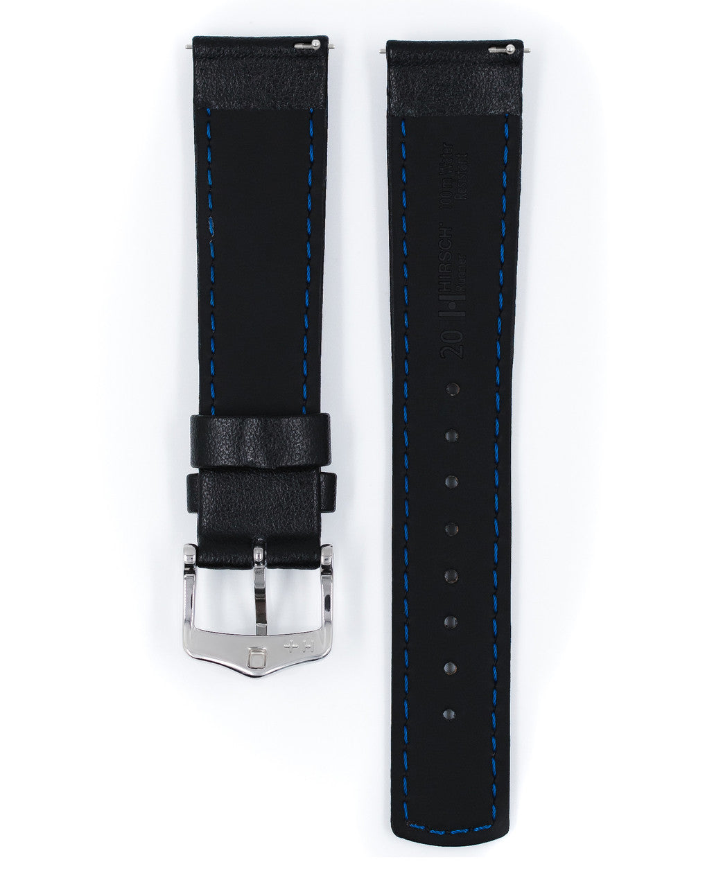 Hirsch - RUNNER Water Resistant Structured Calfskin Watchband 040 02 - Black