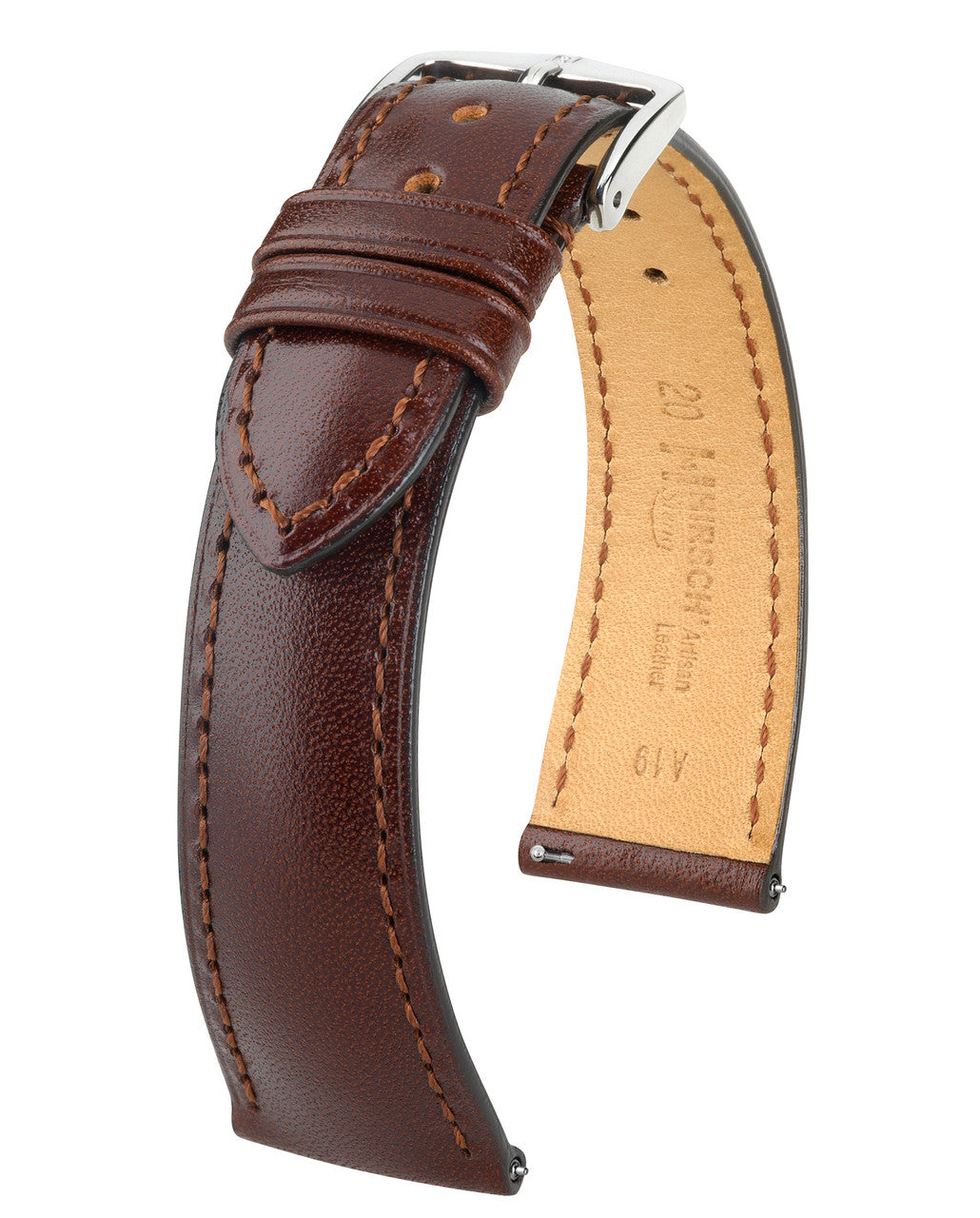 Hirsch SIENA Artisan Leather Watchband - Brown