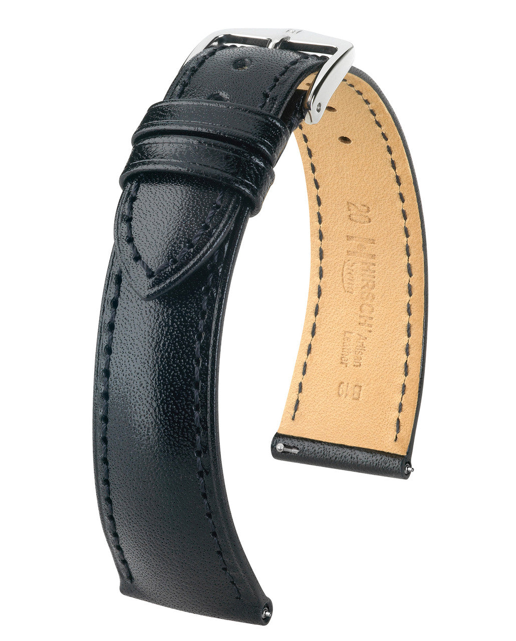 Hirsch SIENA Artisan Leather Watchband - Black