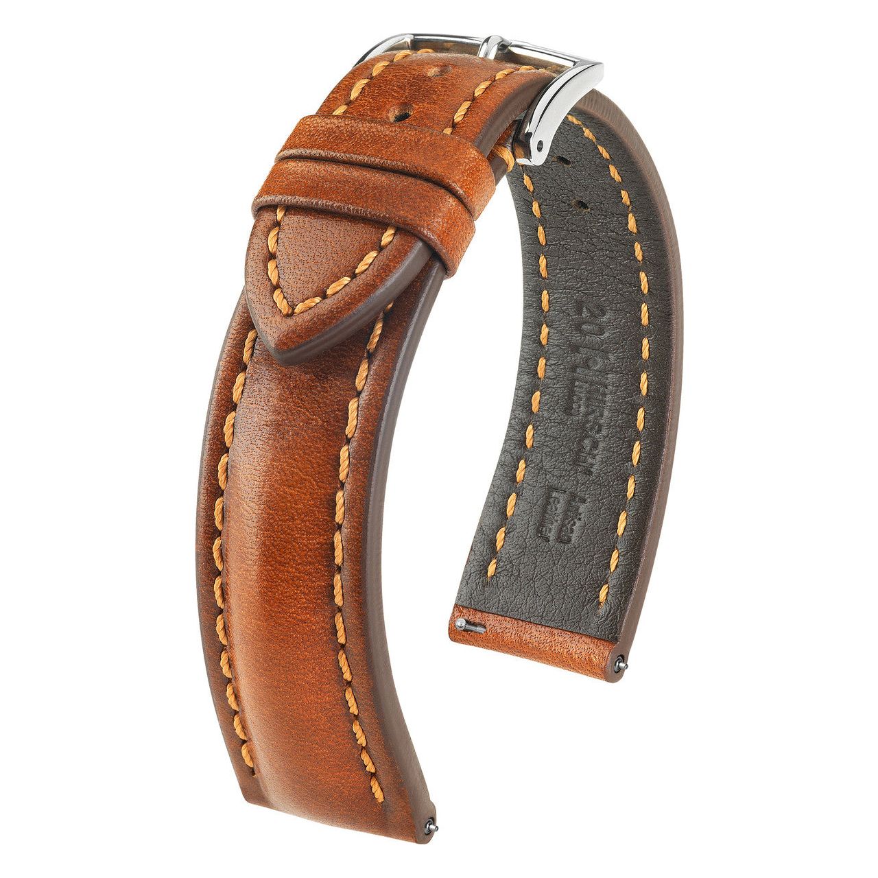 Gold Brown HIRSCH LUCCA Artisan Leather Watchband 049 02