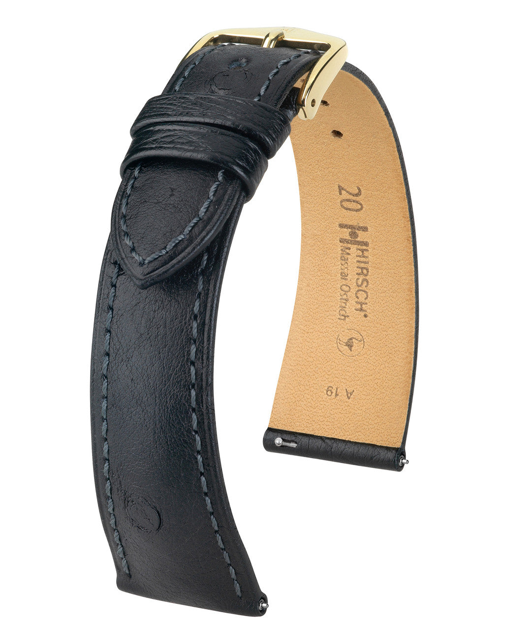 HIRSCH MASSAI OSTRICH Ostrich Watch Bracelet 043 62 - Black