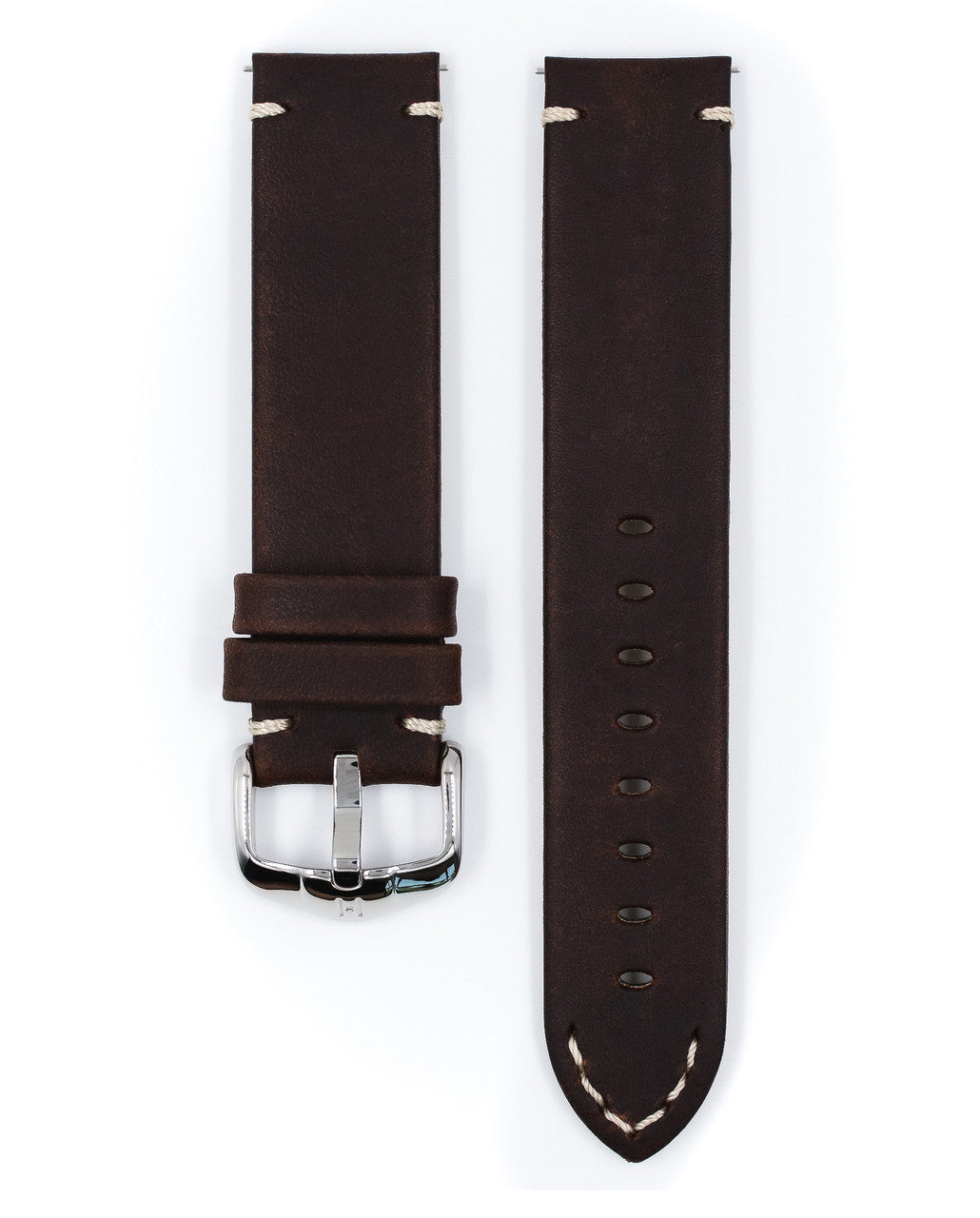 HIRSCH RANGER Vintage style Calfskin Watch Strap 054 02 - Brown