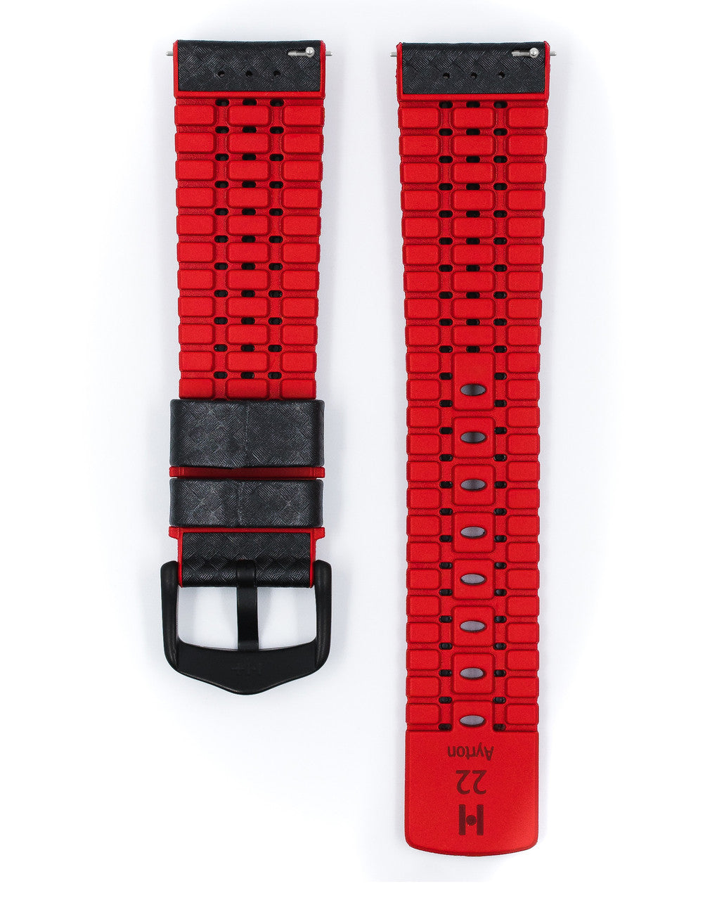 HIRSCH AYRTON Performance Calfskin Watch Band 091 20 92 - Black w/Red