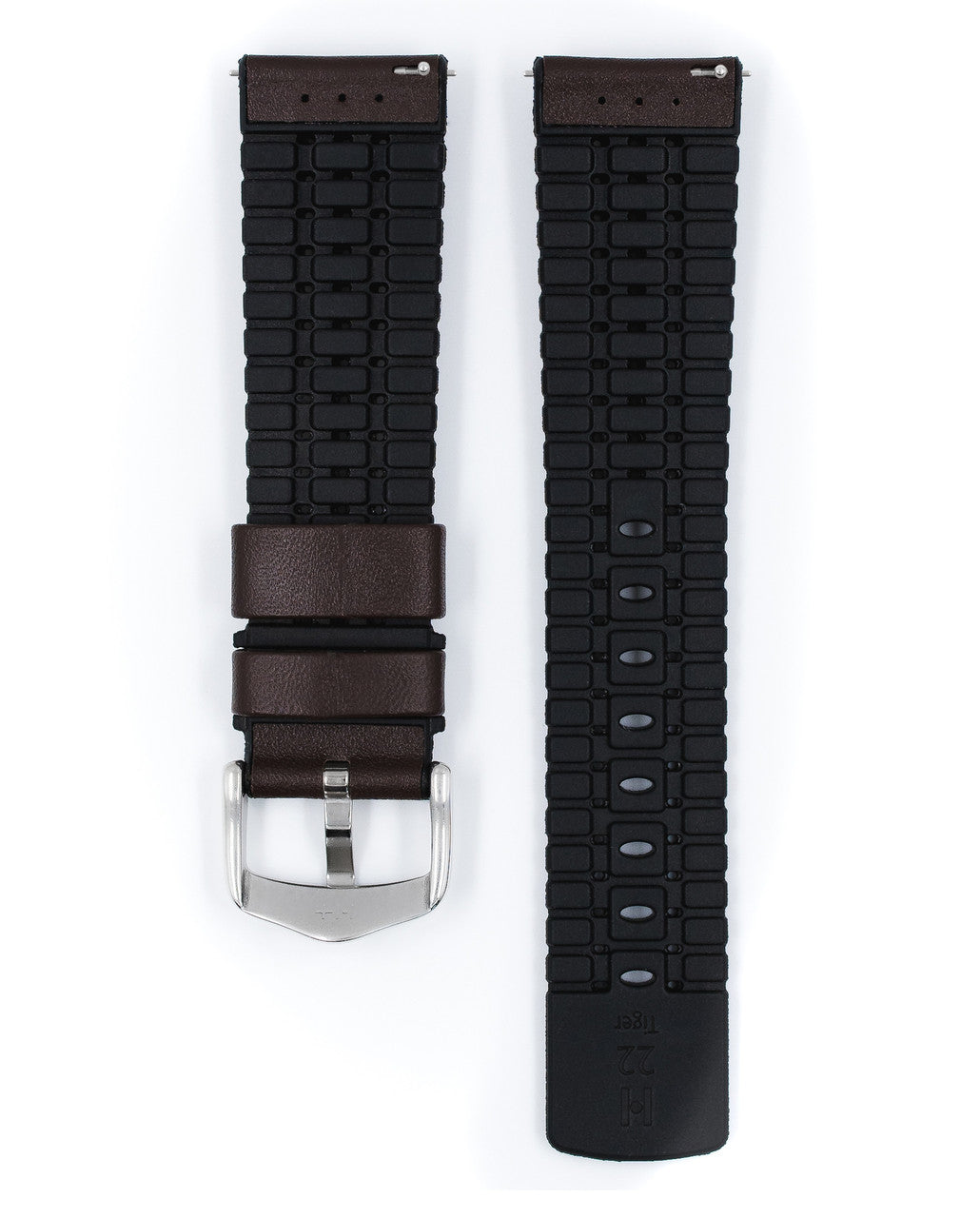 Hirsch TIGER Performance Calfskin Watch Band 75 - Brown - view 3