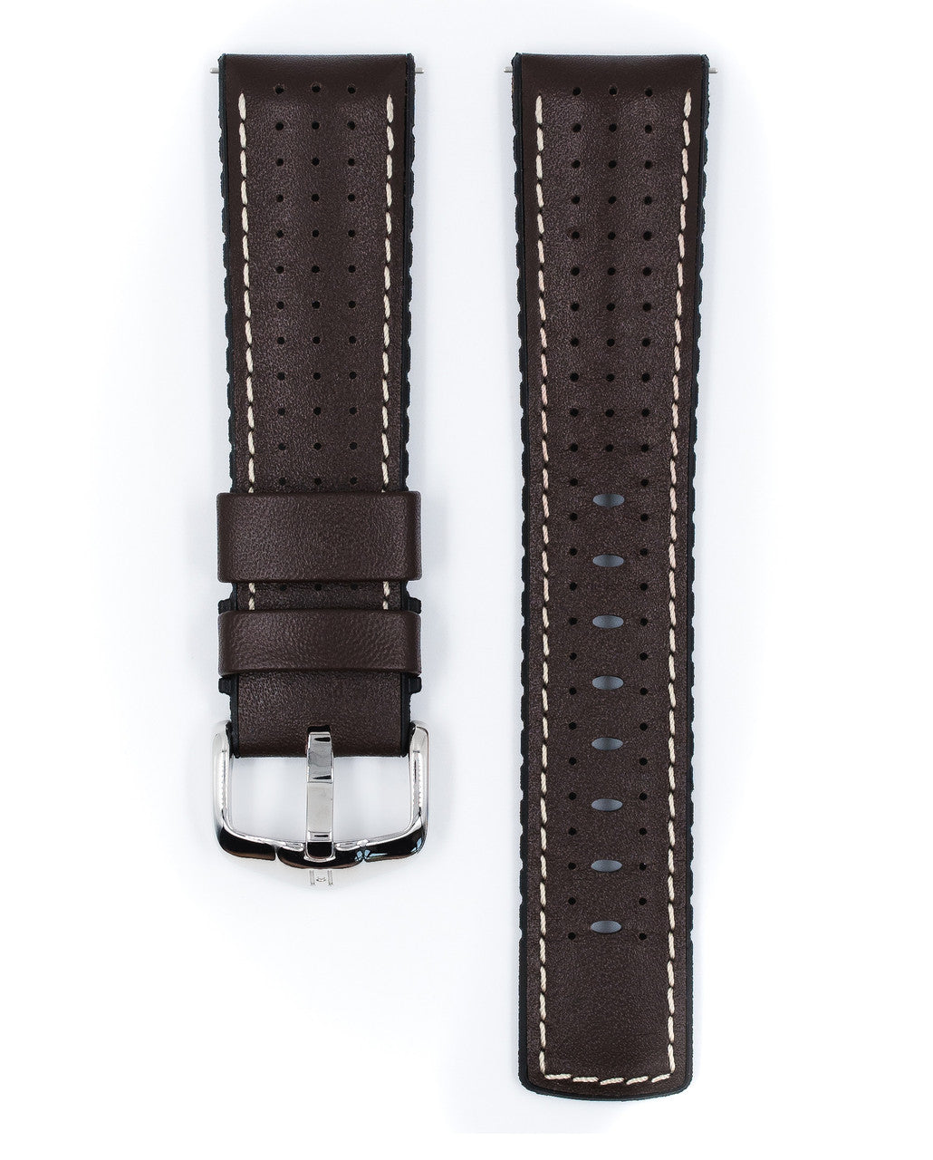 Hirsch TIGER Performance Calfskin Watch Band 75 - Brown - view 4