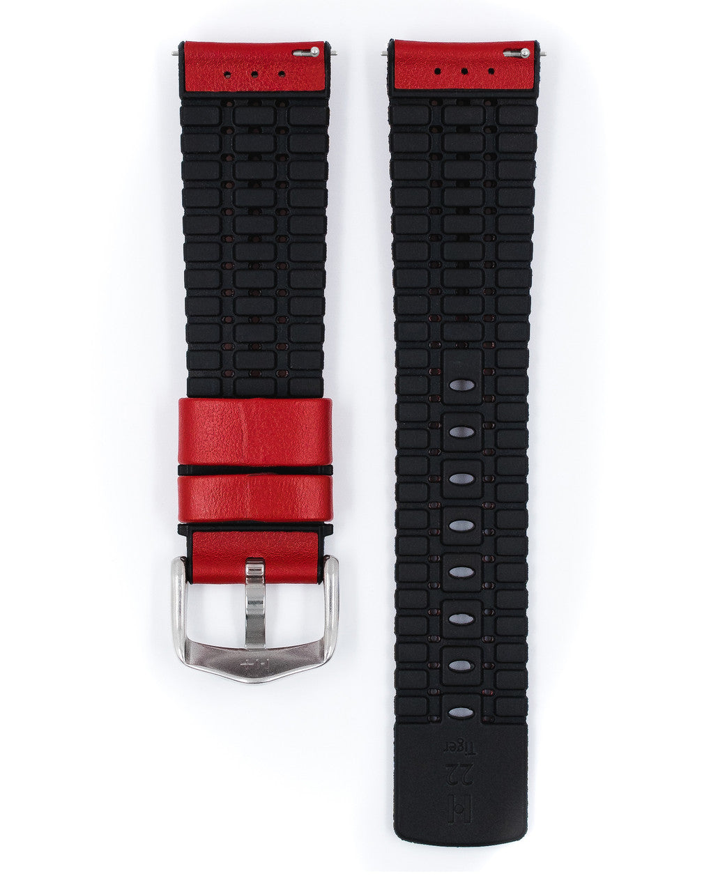 Hirsch TIGER Performance Calfskin Watch Band 75 - Red - view 3
