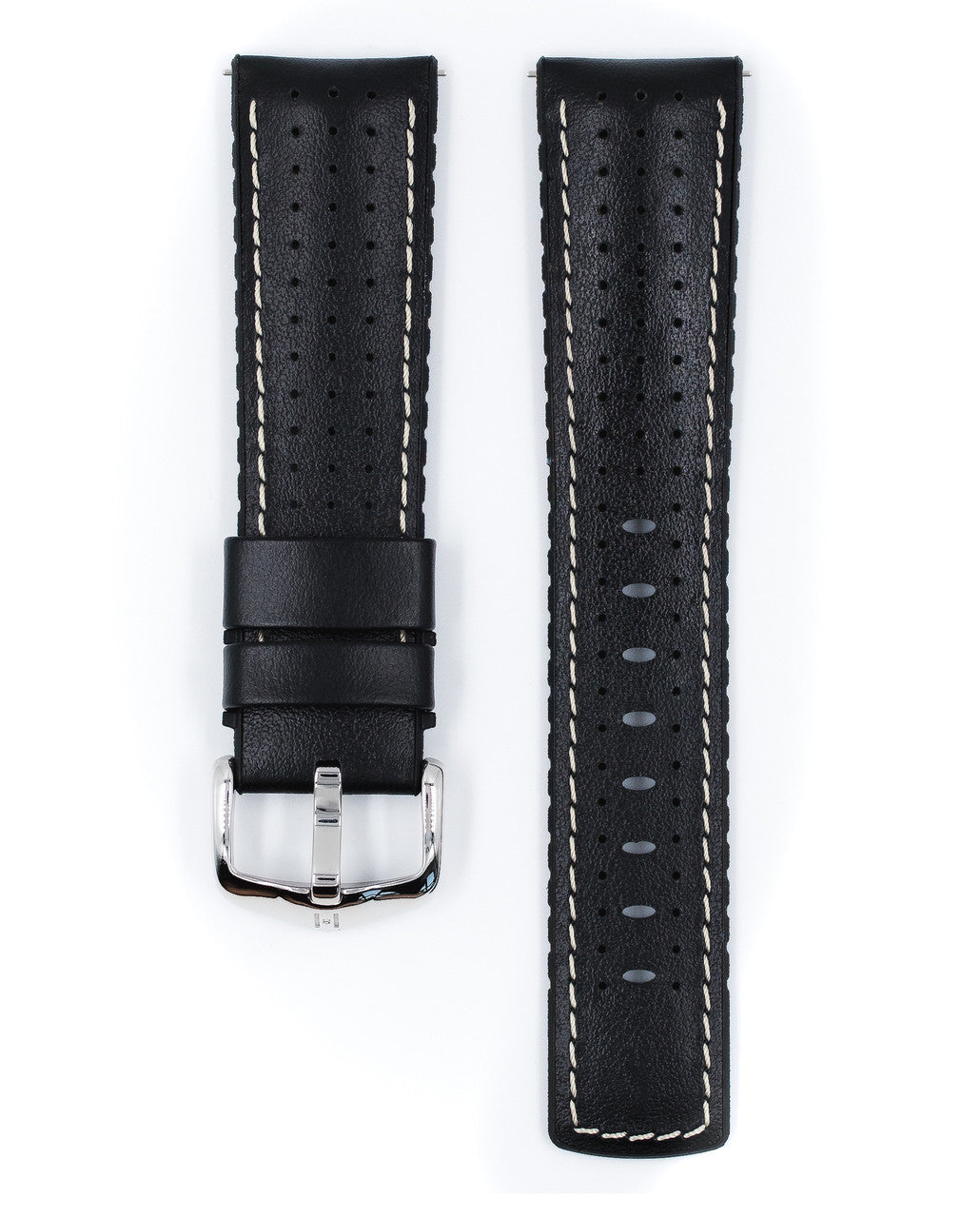 Hirsch TIGER Performance Calfskin Watch Band 75 - Black - view 3