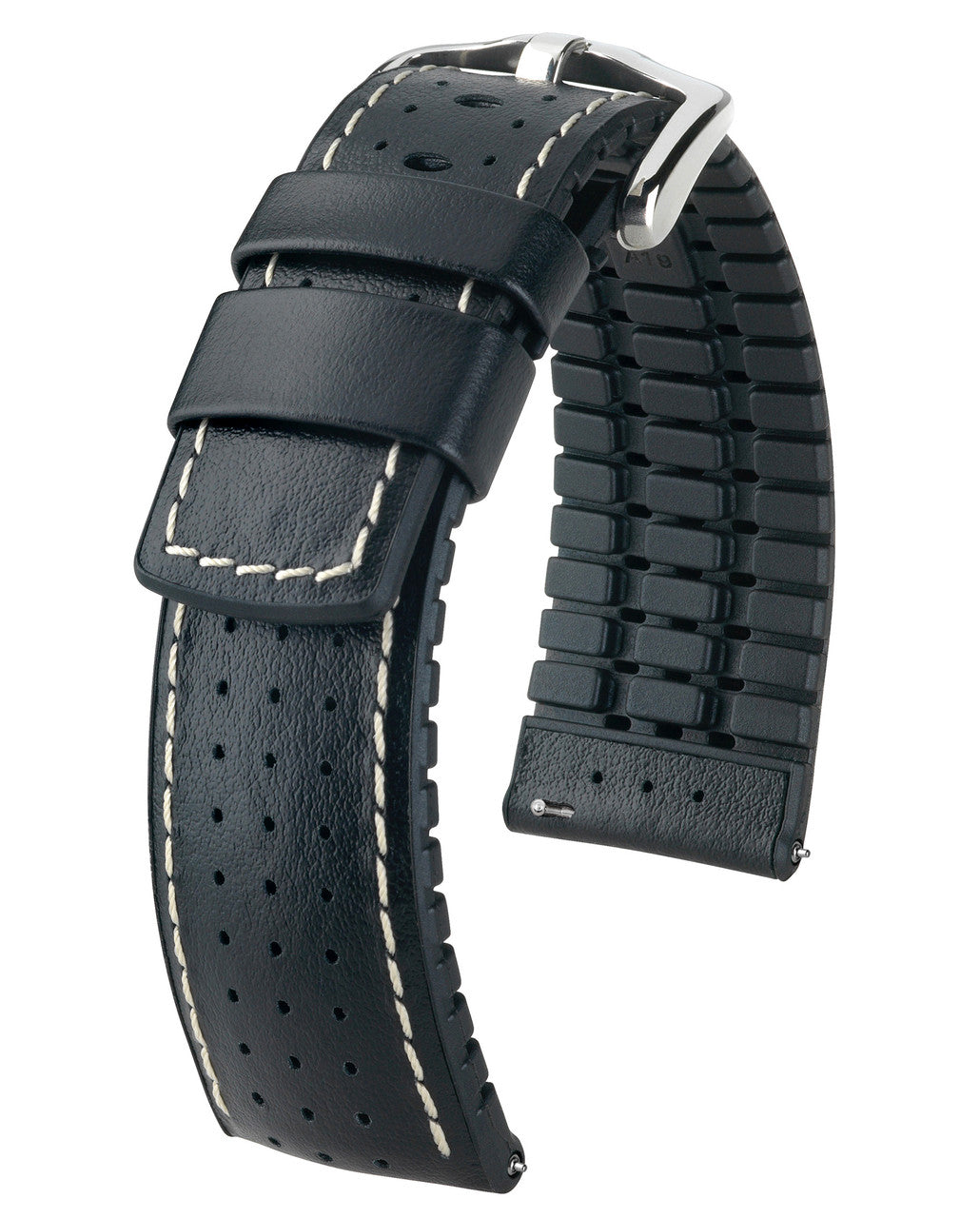 Hirsch TIGER Performance Calfskin Watch Band 75 - Black
