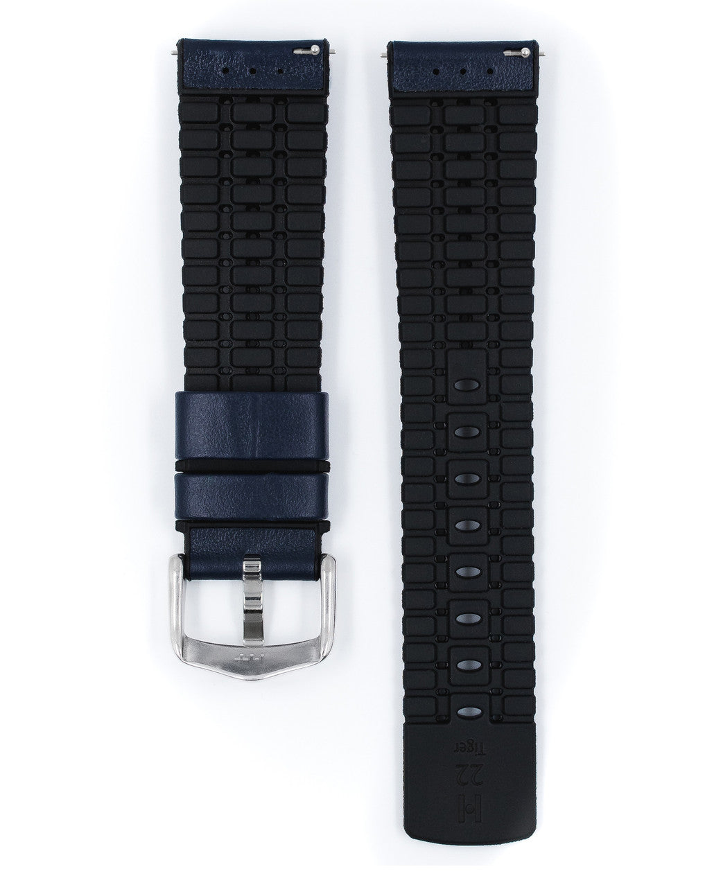Hirsch TIGER Performance Calfskin Watch Band 75 - Blue - view 4