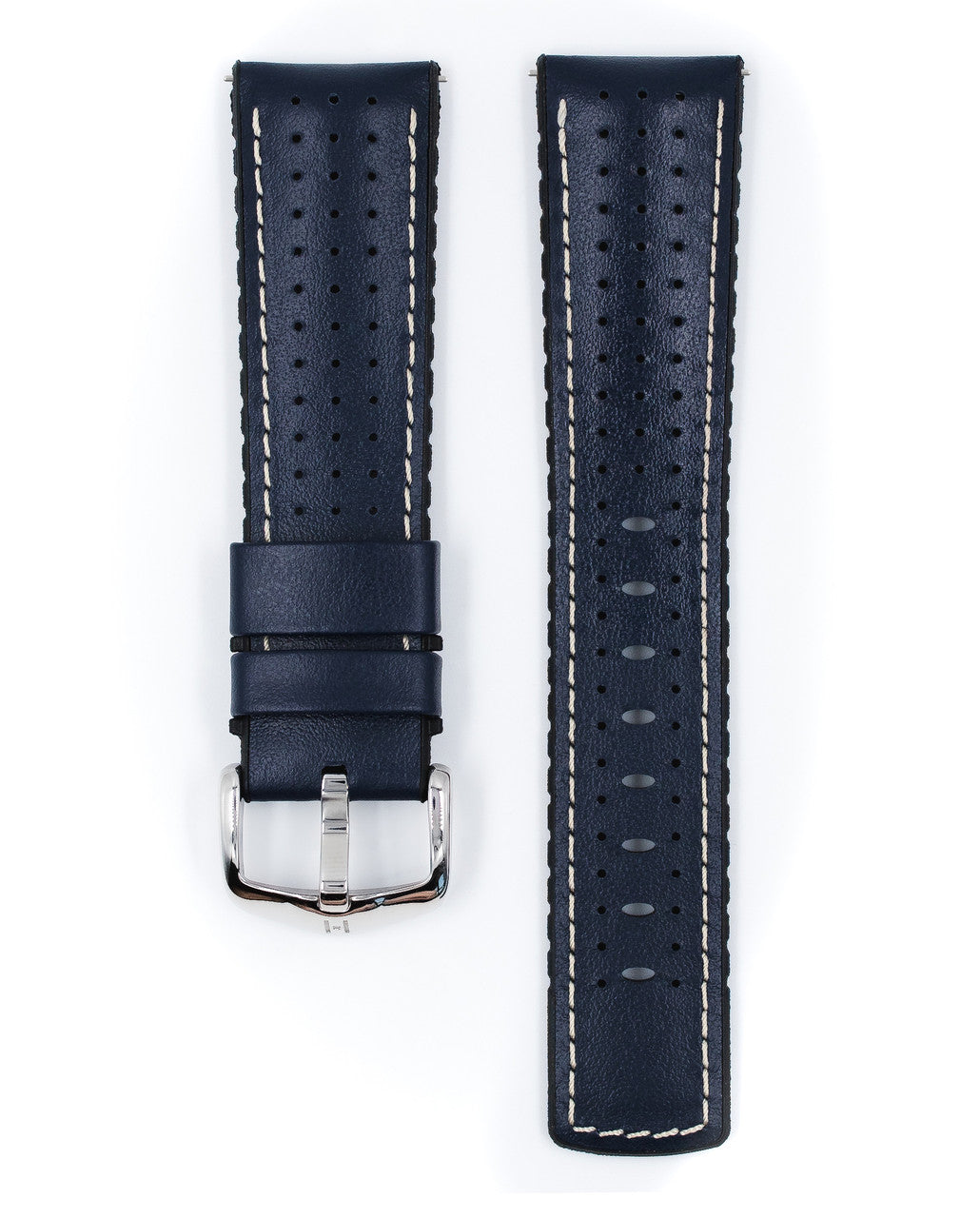 Hirsch TIGER Performance Calfskin Watch Band 75 - Blue - view 3