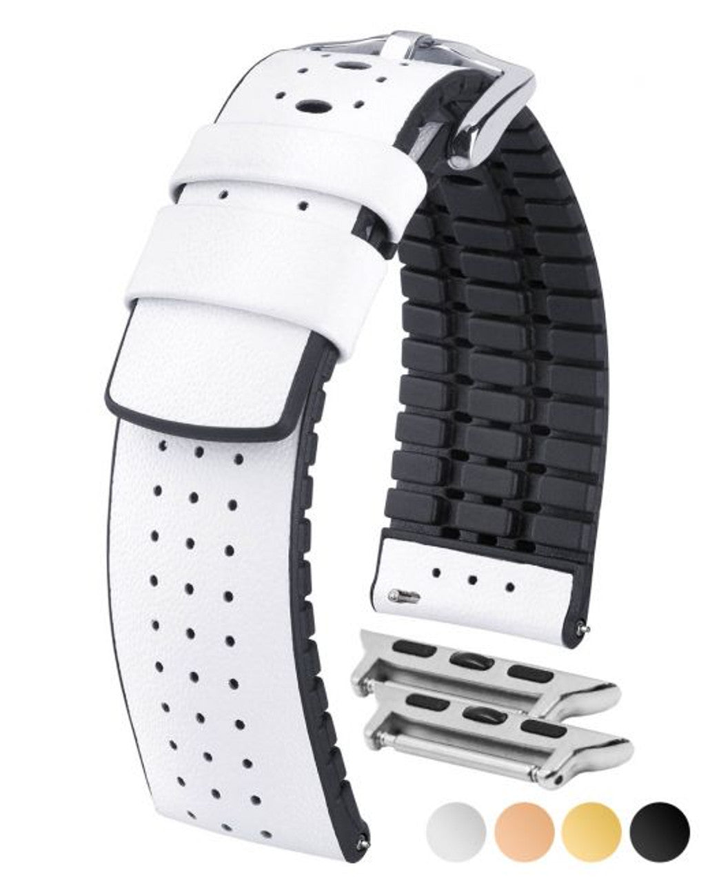 HIRSCH TIGER Performance Calfskin Watch Band 091 50 75 - White