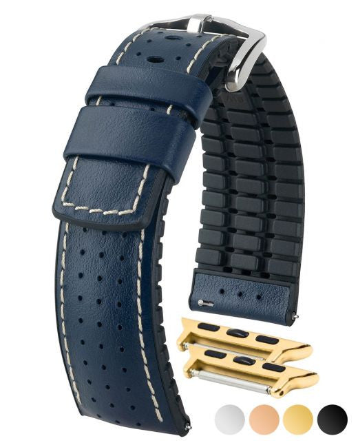 Hirsch TIGER Performance Calfskin Watch Band 75 - Blue - view 2