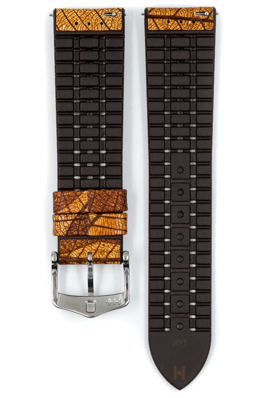 Hirsch LEAF Vegan Watchband 46 - Brown - view 2