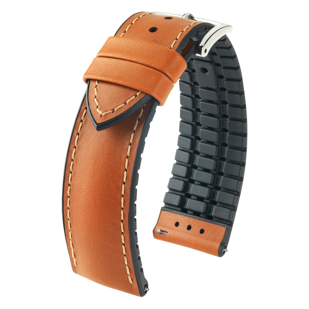 Gold Brown HIRSCH JAMES Performance Calfskin Watch Band 092 50 02