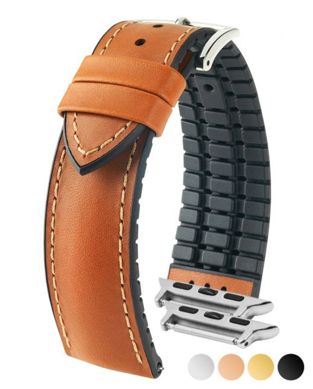 HIRSCH JAMES Performance Calfskin Watch Band 092 50 02 - Gold Brown