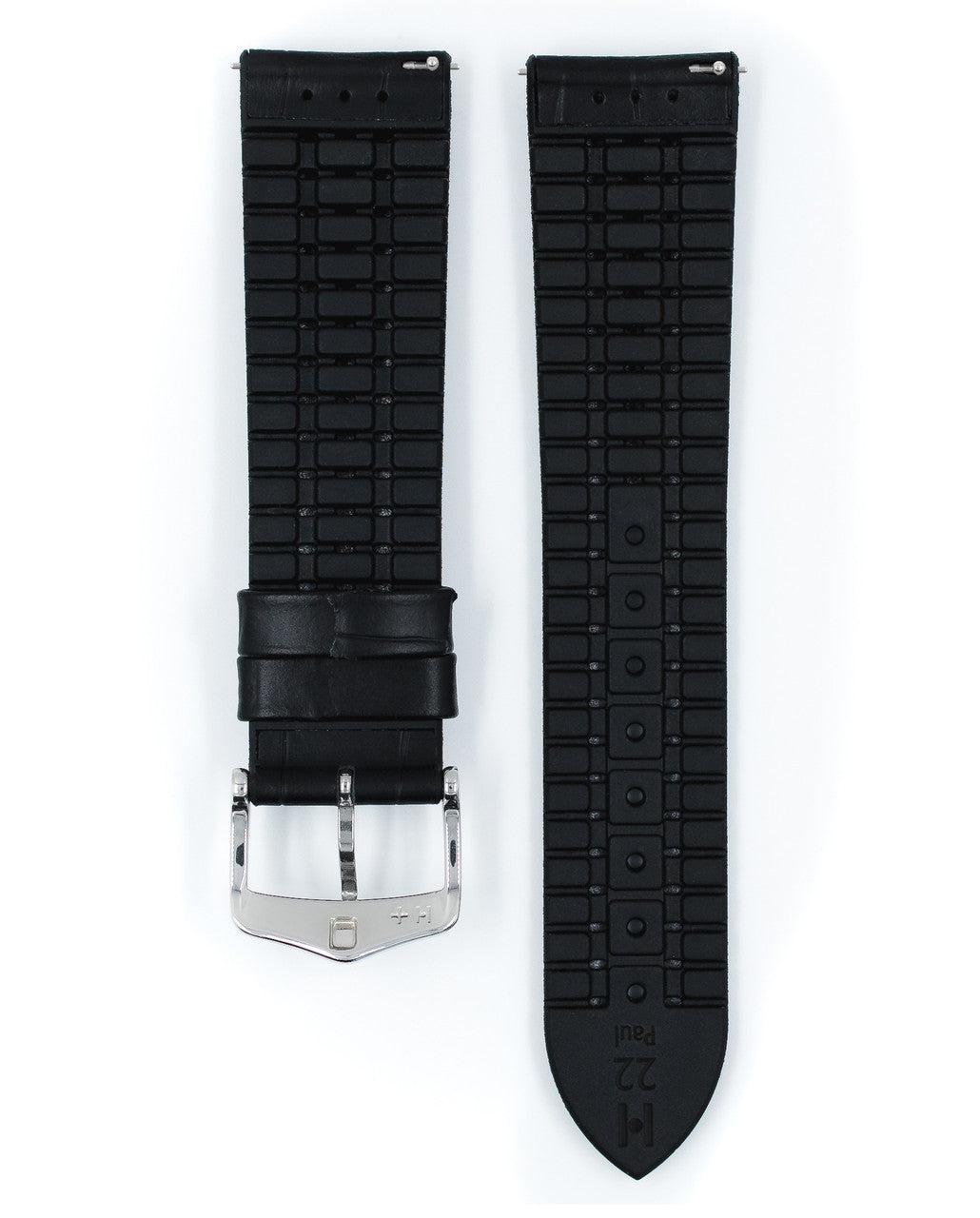 HIRSCH PAUL Performance Alligator Embossed Calfskin Watch Band 092 50 28 - Black