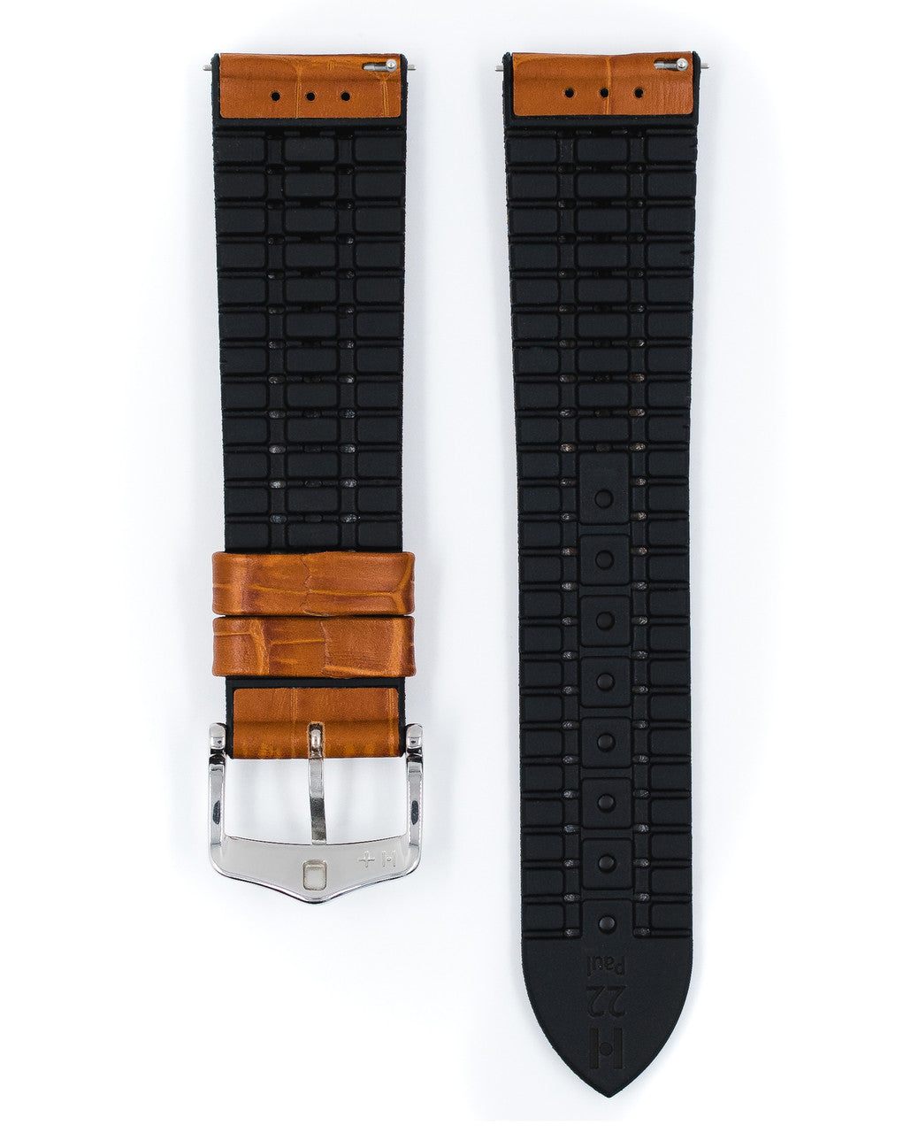 HIRSCH PAUL Performance Alligator Embossed Calfskin Watch Band 092 50 28 - Honey