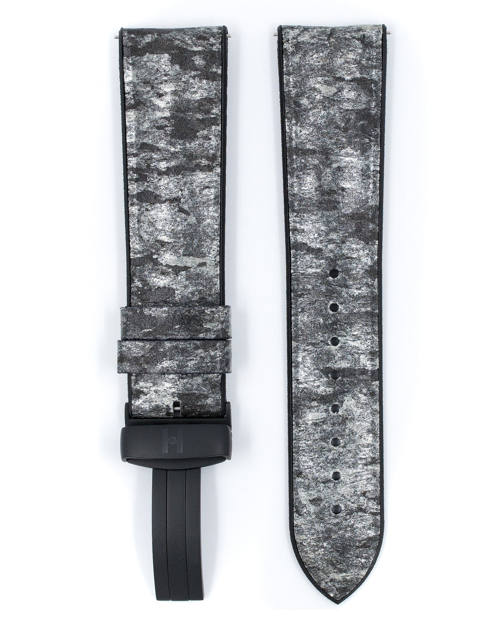 HIRSCH STONE Vegan Performance Watch Band 092 50 44 - Black w/Grey