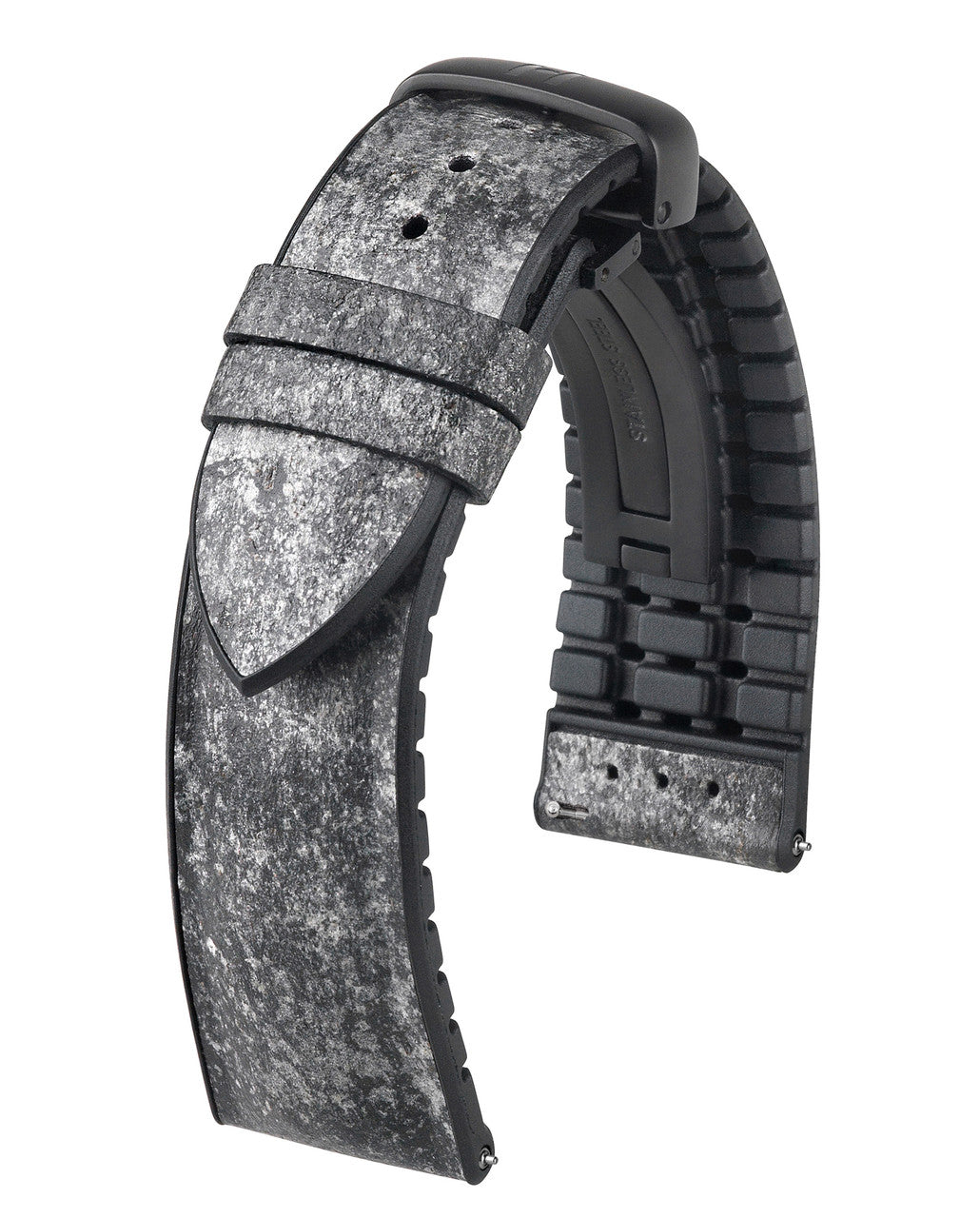 Hirsch STONE Vegan Performance Watch Band 44 - Black w/Grey