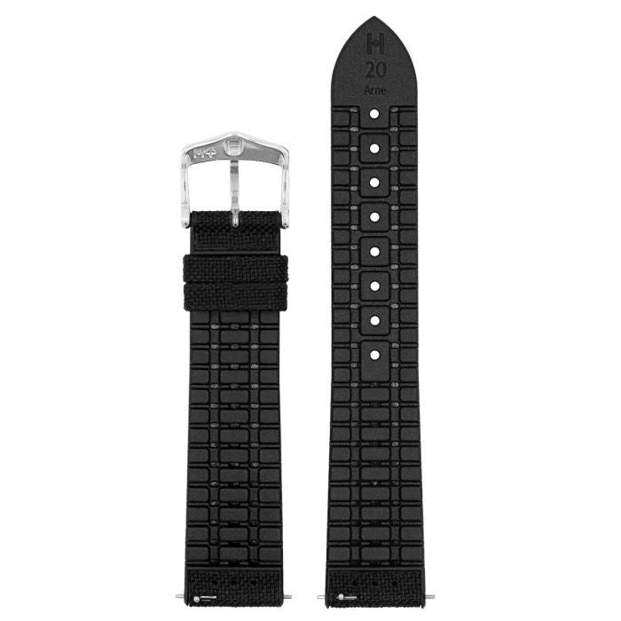 Hirsch ARNE VEGAN Performance Calfskin Watch Band 94 - Black - view 4