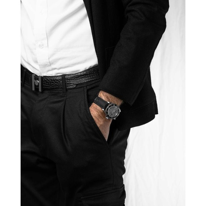 Hirsch ARNE VEGAN Performance Calfskin Watch Band 94 - Black - view 6