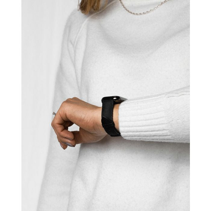 Hirsch ARNE VEGAN Performance Calfskin Watch Band 94 - Black - view 7