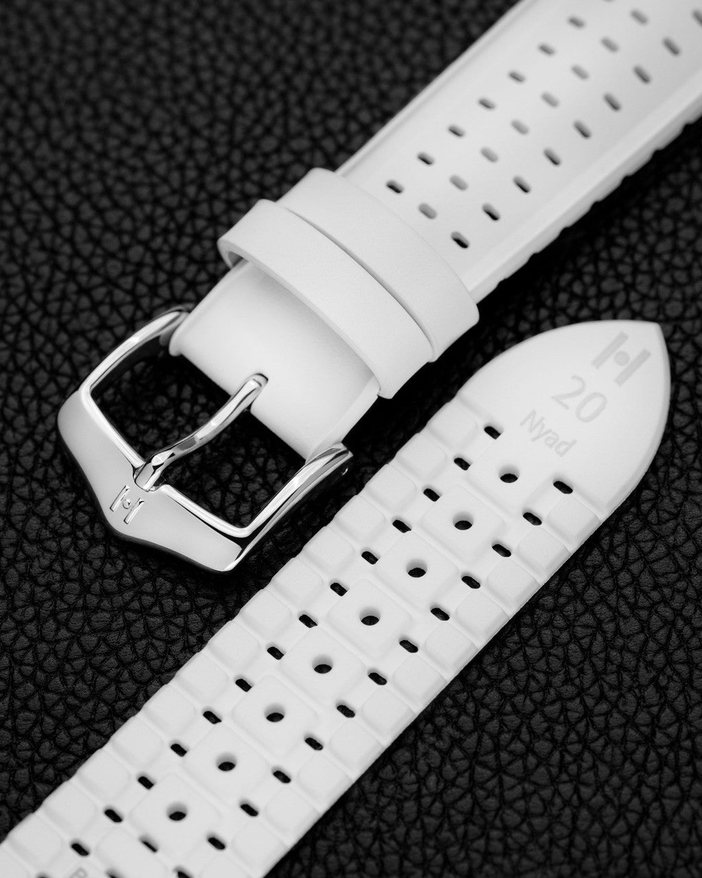 HIRSCH NYAD Premium Caoutchouc Watchband 092 XX 99 - White