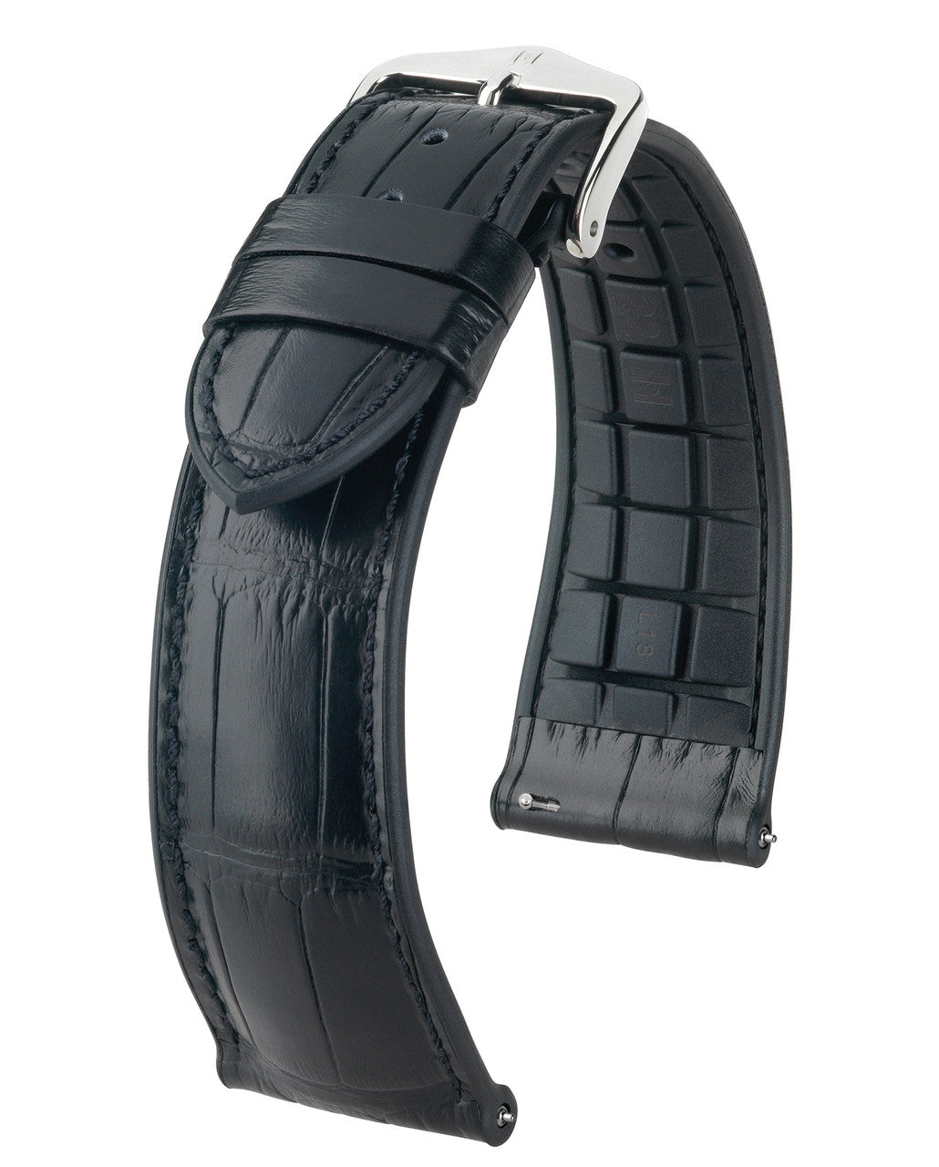 HIRSCH IAN Genuine Alligator Performance Watchband 093 50 07 - Black