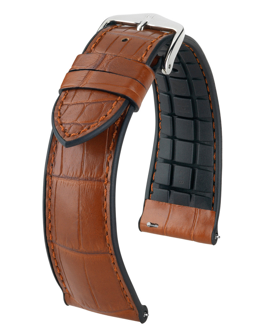 HIRSCH IAN Genuine Alligator Performance Watchband 093 50 07 - Gold Brown