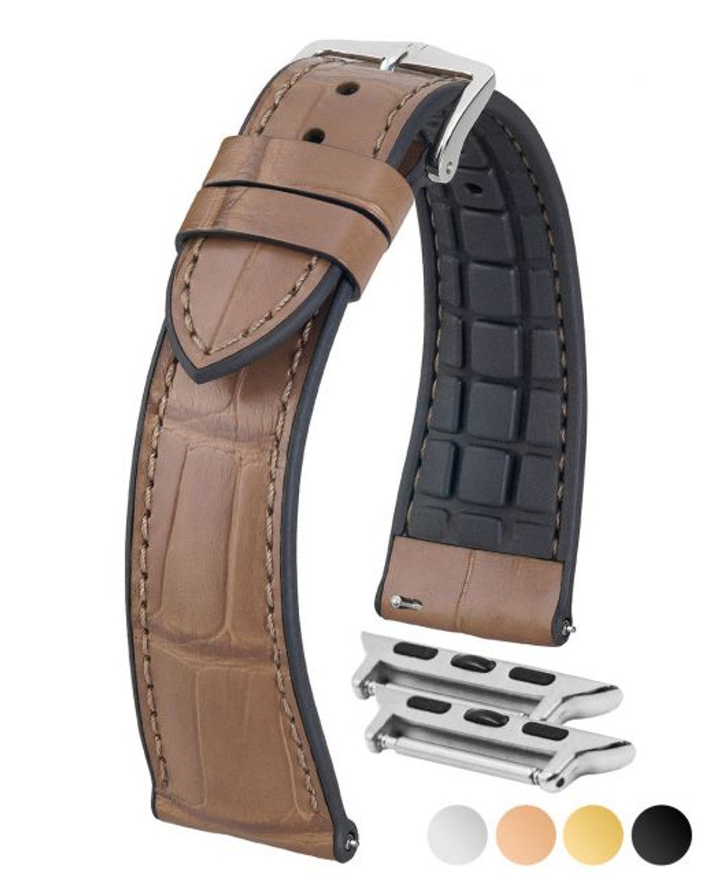 HIRSCH IAN Genuine Alligator Performance Watchband 093 50 07 - Grey