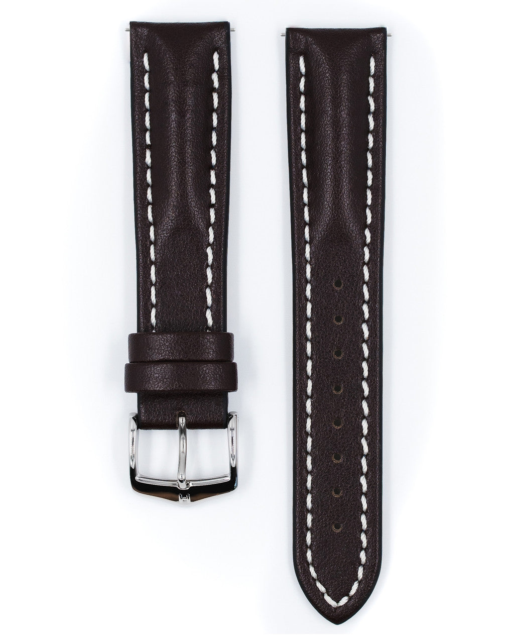 HIRSCH HEAVY CALF Water &amp; Scratch Resistant Calfskin Watch Band 014 75 - Brown