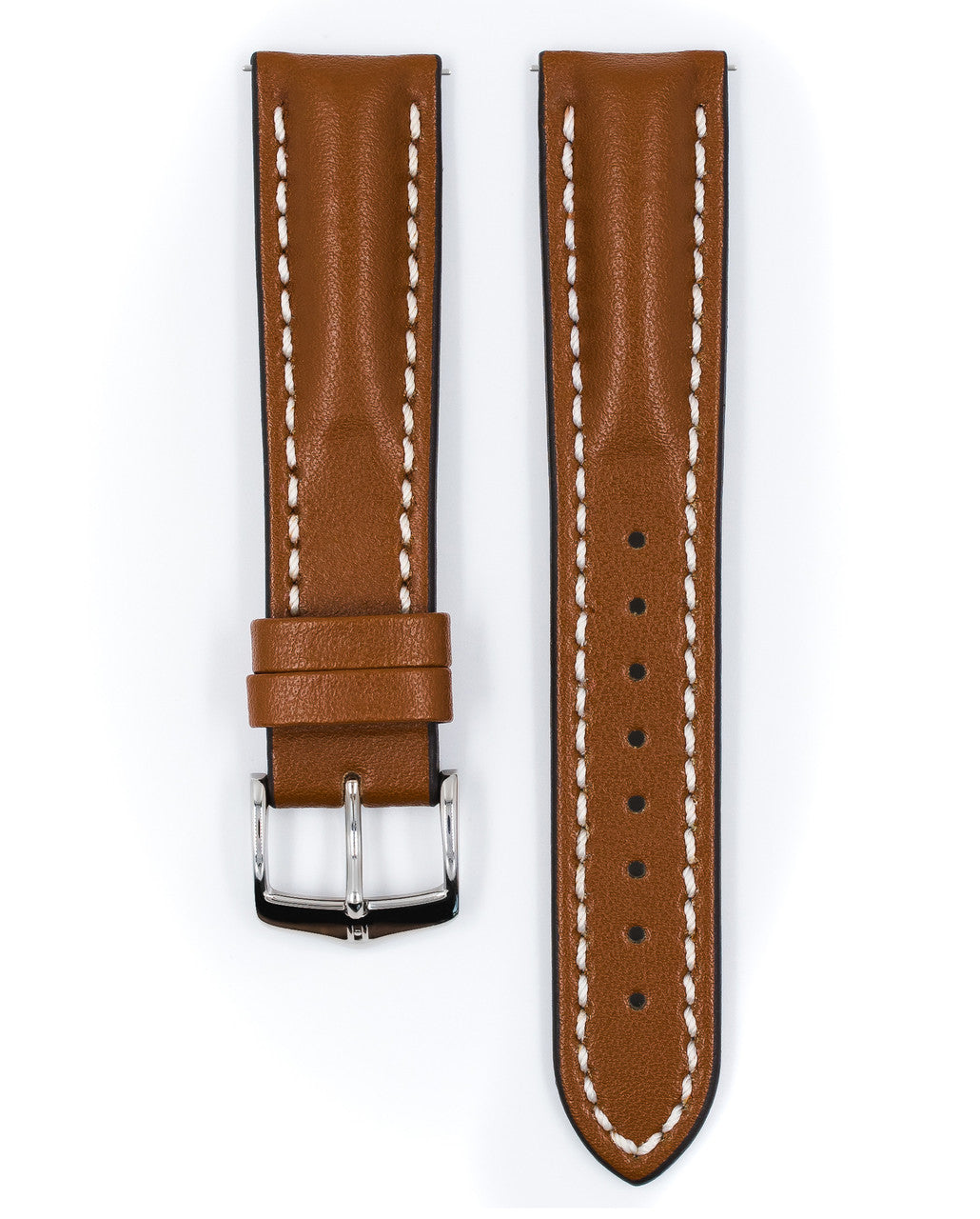 HIRSCH HEAVY CALF Water &amp; Scratch Resistant Calfskin Watch Band 014 75 - Gold Brown