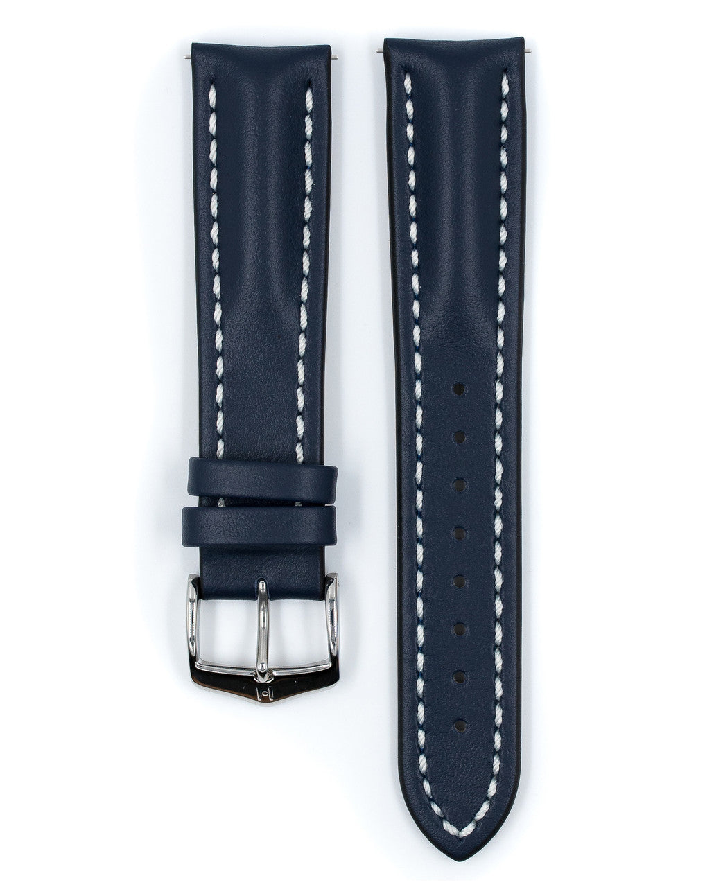 HIRSCH HEAVY CALF Water &amp; Scratch Resistant Calfskin Watch Band 014 75 - Blue