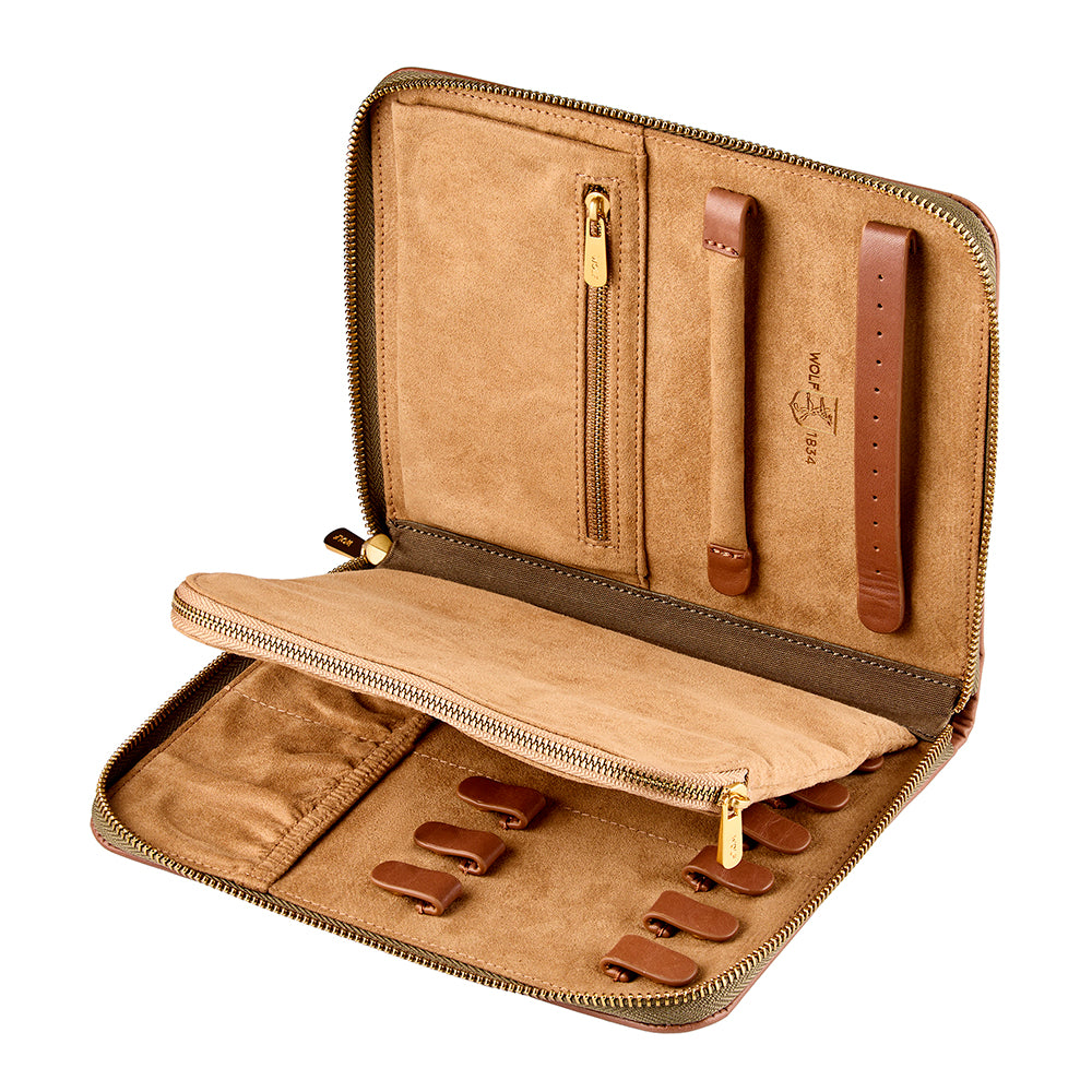 WOLF 1834 - Ida Travel Zip Jewelry Portfolio - Khaki